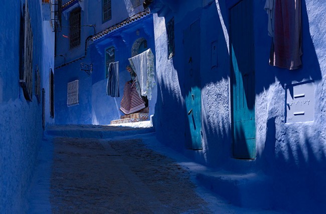 睡前洗眼，蔚蓝色的摩洛哥老城Chefchaouen。