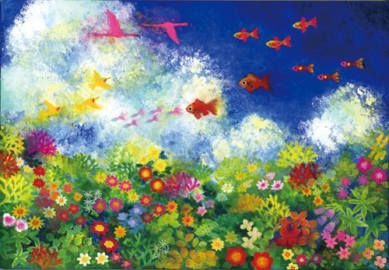 如果可以，就做一个彩色的梦，有静美的小花，静静绽放。丨来自日本插画师natsuki wakita。