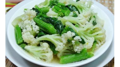 菜苔蕻炒花菜