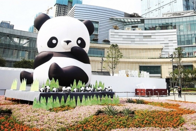1864只大熊猫“现身”成都万象城 呼吁生物多样性保护