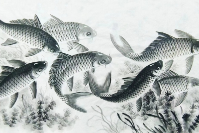 魏波画鱼——自然美与笔墨美结合